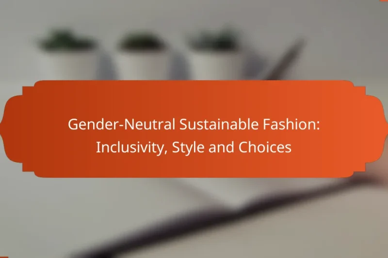Gender-Neutral Sustainable Fashion: Inclusivity, Style and Choices