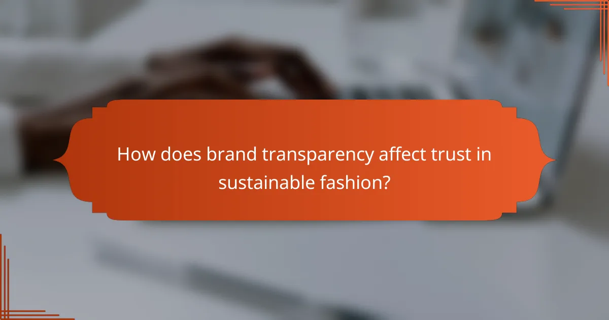 How does brand transparency affect trust in sustainable fashion?