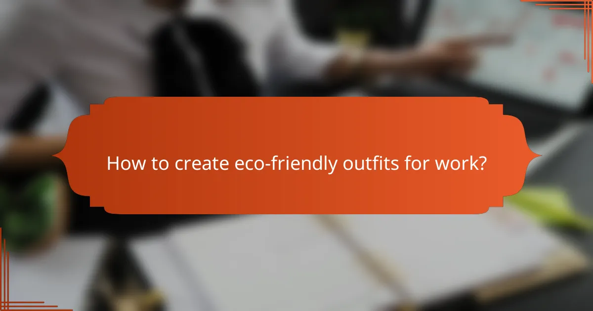 How to create eco-friendly outfits for work?