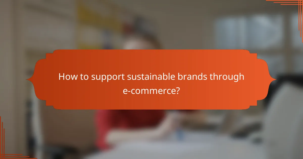 How to support sustainable brands through e-commerce?