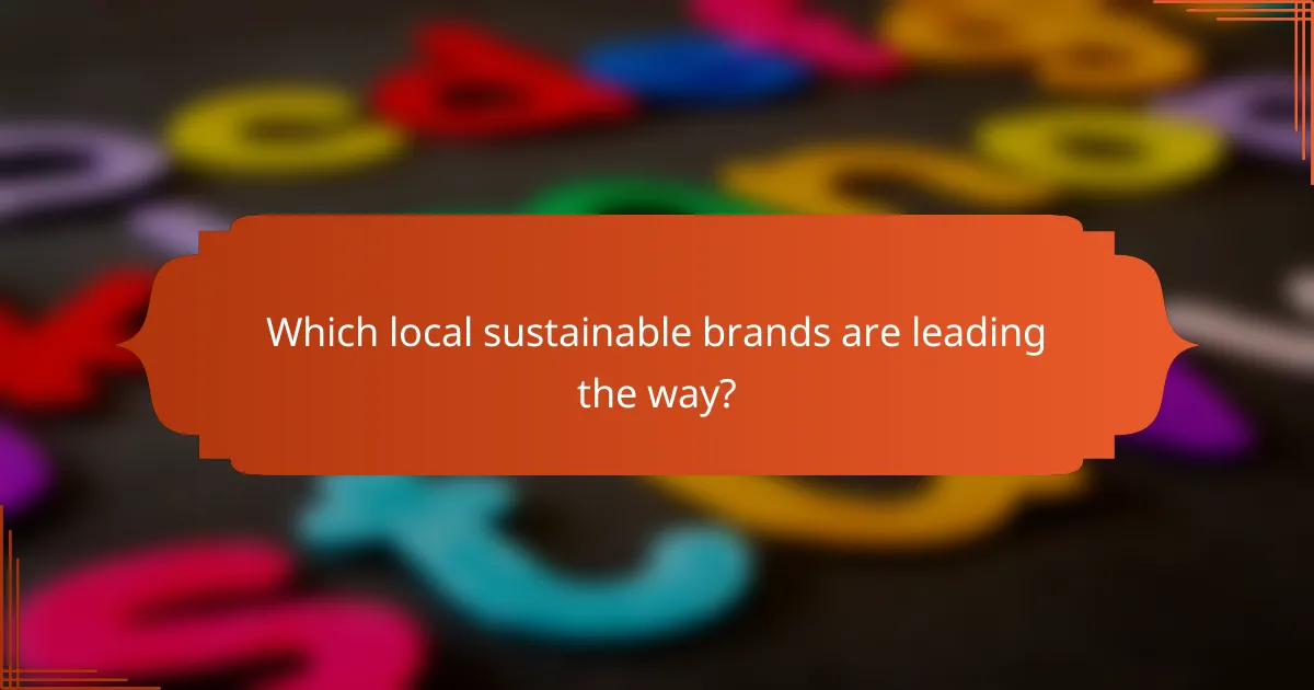 Which local sustainable brands are leading the way?